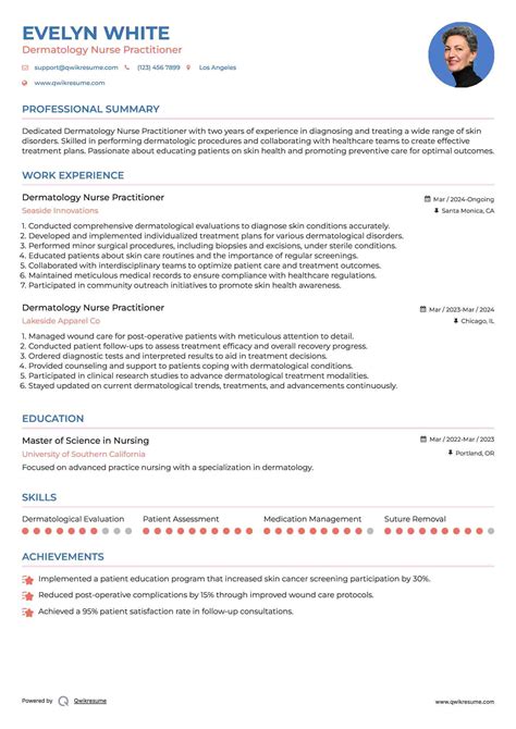 10+ Dermatology Nurse Practitioner Resume Samples & Templates for 2025