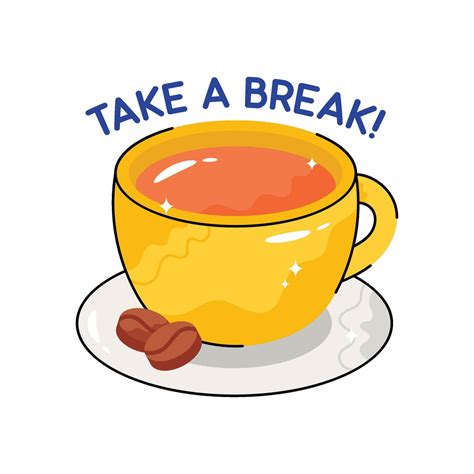 Take a break doodle vector Colorful Sticker. EPS 10 file 27772087 ...