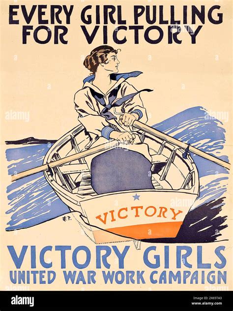 Vintage American World War One Poster: "Victory Girls United War Work ...