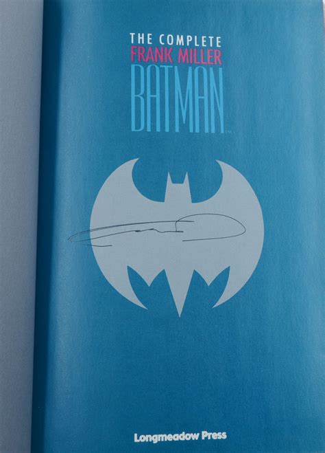 The Complete Frank Miller Batman von Miller, Frank: (1989) First Thus ...