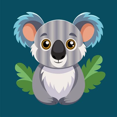 A cartoon drawing of a koala with a blue background | Premium AI ...