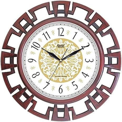 Buy Oreva Plastic Wooden Look Designer Abstract Silent Wall Clock (35.8 ...
