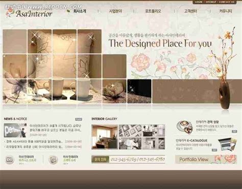 韩国家居设计网页模板PSD素材免费下载_红动中国