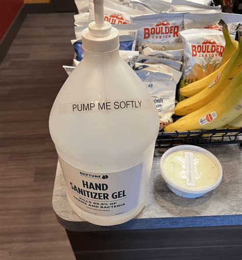 I think the hand sanitizer at my local deli is flirting with me. : r/pics