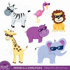 Zoo Animal Clipart by Animal Clip Zoo Animals With Sunglasses Clipart Etsy Zoo Animal Clipart