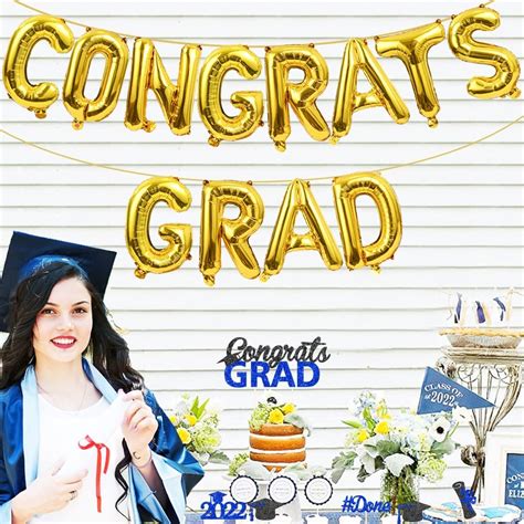 FUEAWIM Congrats Grad Balloons Banner Gold 16 Inch Foil India | Ubuy