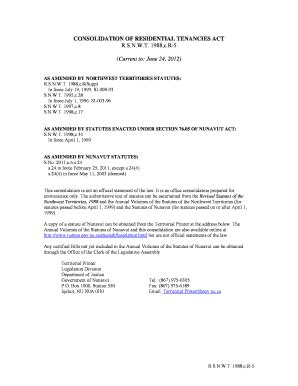 Fillable Online canlii CONSOLIDATION OF RESIDENTIAL TENANCIES ACT R.S.N ...