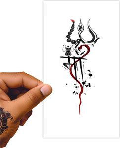voorkoms Maa With Trishul Tattoo Temporary Tattoo Stickers For Male And ...