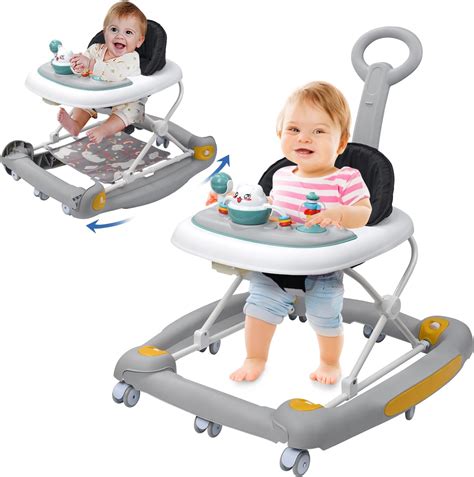 Amazon.com : HAPYOOY 4 in 1 Baby Walker with Wheels, Adjustable Height ...