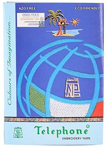 INSTOOK Neelam Shade Card Telephone Embroidery Yarns with Comb (Rayon ...
