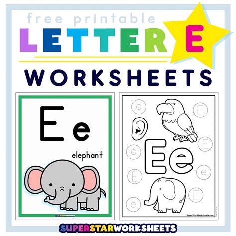Letter E Worksheets