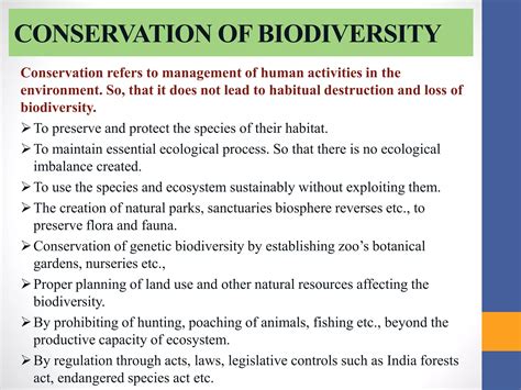 Biodiversity and its Conservation methods | PPTX