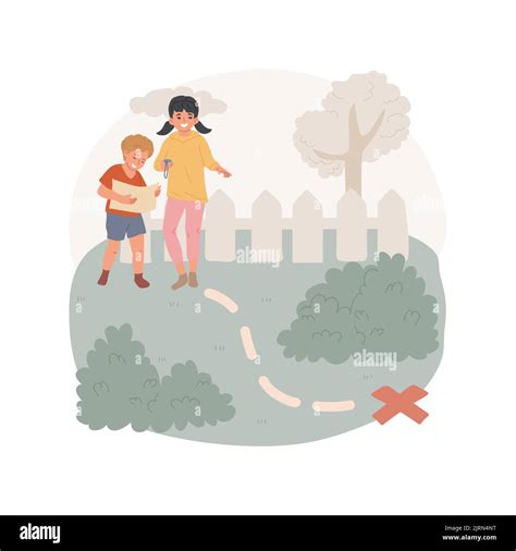Treasure hunt isolated cartoon vector illustration. Scavenger hunt for ...
