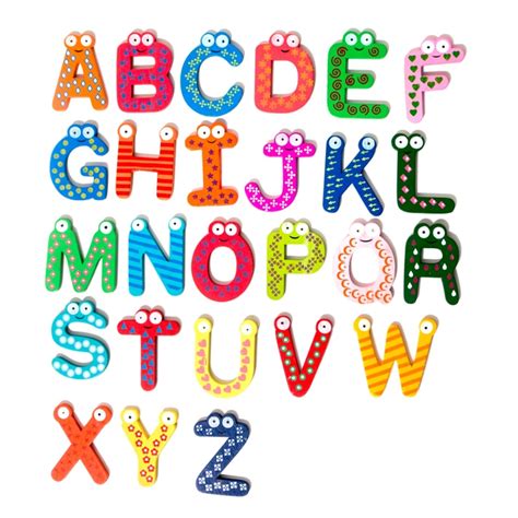 REDSL Colourful Wooden Fridge Magnet A-Z Alphabets Letters Kids ...