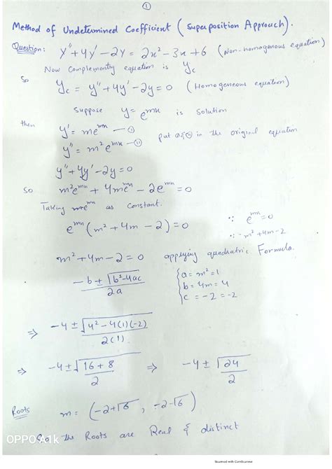 Undetermined Coefficient Method
