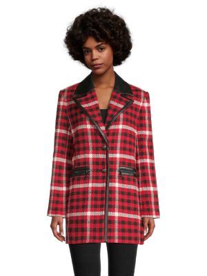 Plaid Notch-Lapel Jacket