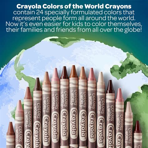 Crayola Crayons 24 Count, Colors of The World, Skin Tone Crayons, 24 ...