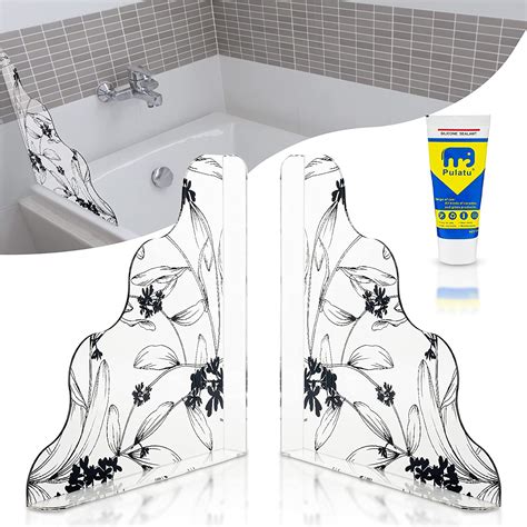 Splash Guard for Bathtub(Set of 2) - Bathroom Water Barrier Shower ...