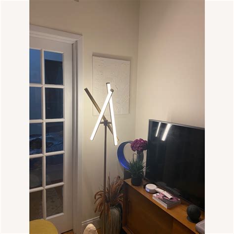 West Elm Gold Mid century Modern Floor Lamp - AptDeco