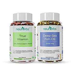 Neuherbs Daily Vitamin Supplement Combo- Multivitamin with zinc, Iodine ...