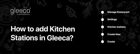 How to add Kitchen Stations in Gleeca? - Gleeca