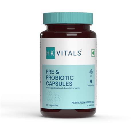 HealthKart HK Vitals Pre & Probiotics (60 Capsules) |With CFU & 100mg ...