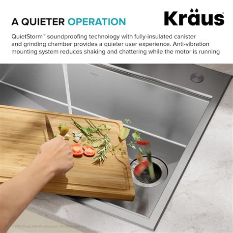 Kraus WasteGuard Continuous feed 1-HP Septic Safe Corded Garbage ...