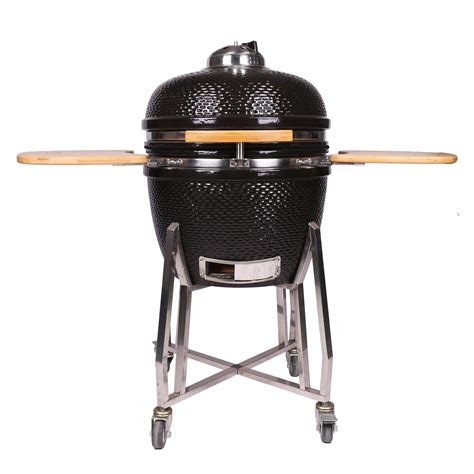 24 Inch Ceramic Kamado BBQ Grill with Two Tier SS304 Cooking Grid ...