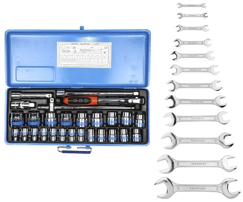 Taparia S14MXL 1/2-Inch Square Drive Socket Set & DEP-12 Double Ended ...