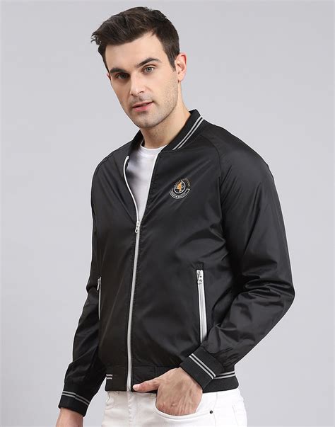 Buy Men Black Solid Mandarin Collar Full Sleeve Jacket Online in India ...