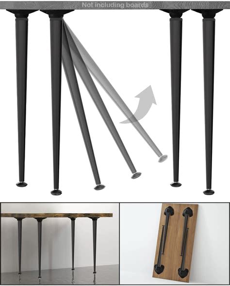 waaliji 28 inch Folding Table Legs Collapsible Metal Home DIY Furniture ...