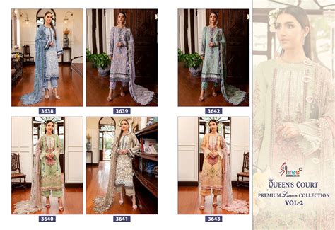 Queens Court Premium Lawn Collection Vol 2 Shree Fabs Cotton Pakistani ...