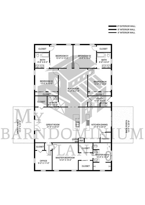 The Clarendon Plan - 5 Bedroom Barndominium Floor Plan - Etsy in 2025 ...