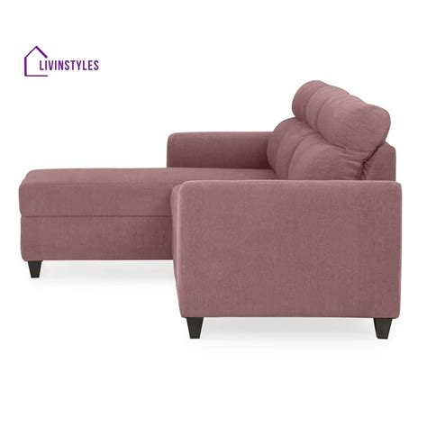 Zivo Plus Dusky Pink Fabric 2 Seater Sofa with Lounger – LivIn Styles