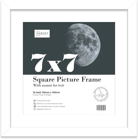 Almost Frameless 7x7 Picture Frame, Display Pictures 6x6 With Mat or ...