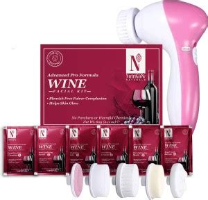 NutriGlow NATURAL'S Advanced Pro Formula Wine Facial Kit (60gm) with 5 ...
