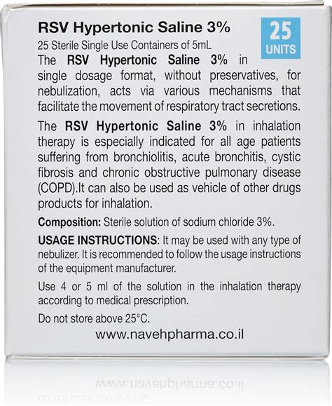 NAVEH PHARMA RSV Gentle Respiratory Relief Baby-Friendly 3% Hypertonic Saline Solution for ...