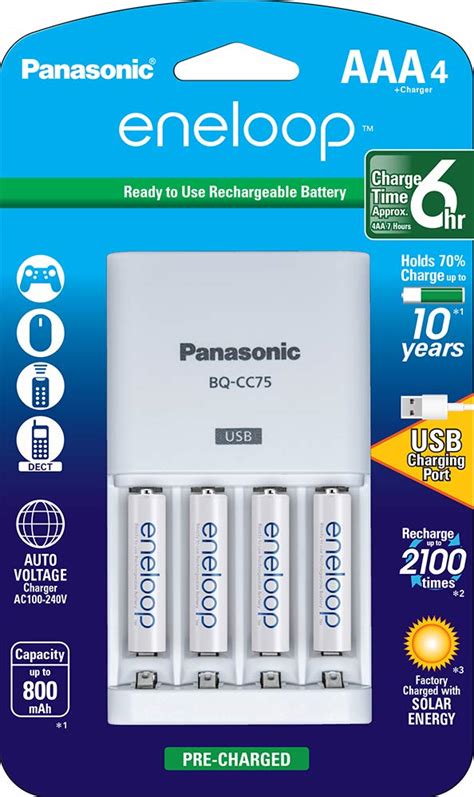 Panasonic Advanced Individual Battery Charger with USB Charging Port ...