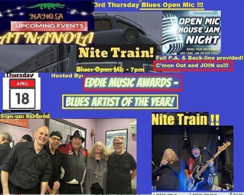 Nanola hosts 3rd Thursday Blues Open Mic with Nite Train!!, Nanola ...