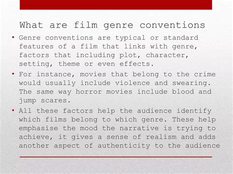 Genre Conventions Research | PPTX