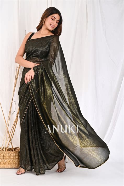 Black Cocktail Saree Cocktail Saree – Anuki.in