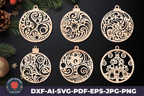 Christmas Ornament Laser Cut Svg Bundle · Creative Fabrica