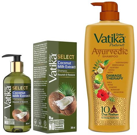 Buy DABUR Vatika Select Coconut Milk Extract Shampoo|Nourish & Restore ...