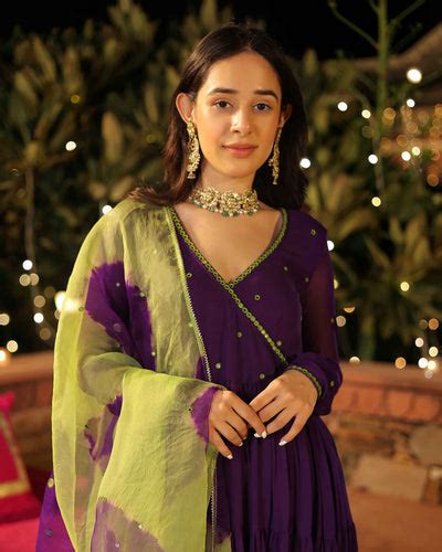 Shop Mystic Mirage Purple Mirror Work Georgette Suit Set for Women ...