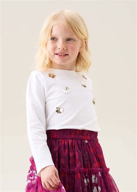 Angel & Rocket Girls Sequin White T-shirts