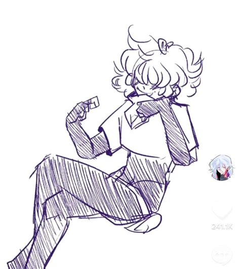 Fluffy hair covering eyes character, fullbody drawing anime style | Art ...