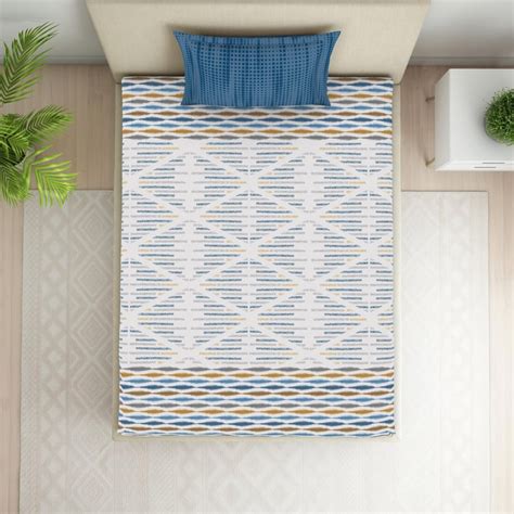 Buy SPACES Seasons Best Premium White Printed Cotton Single Bedsheet ...