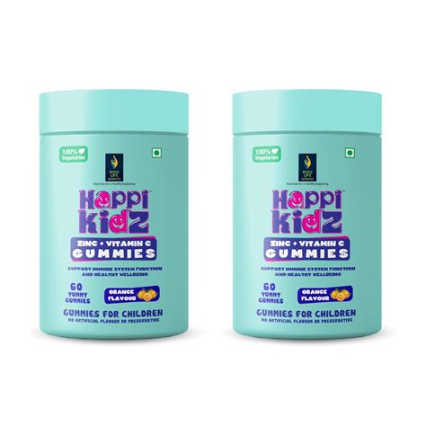 Happi Kidz - Zinc + Vitamin C Gummies For Kids - (120 Gummy Bears ...