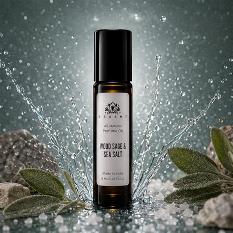 Essent Wood Sage & Sea Salt Perfume Oil Roll-On Attar 8 ml | Fresh Mar ...