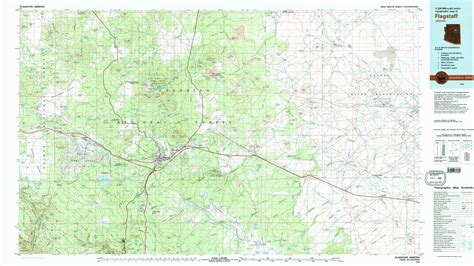 Flagstaff topographical map 1:100,000, Arizona, USA